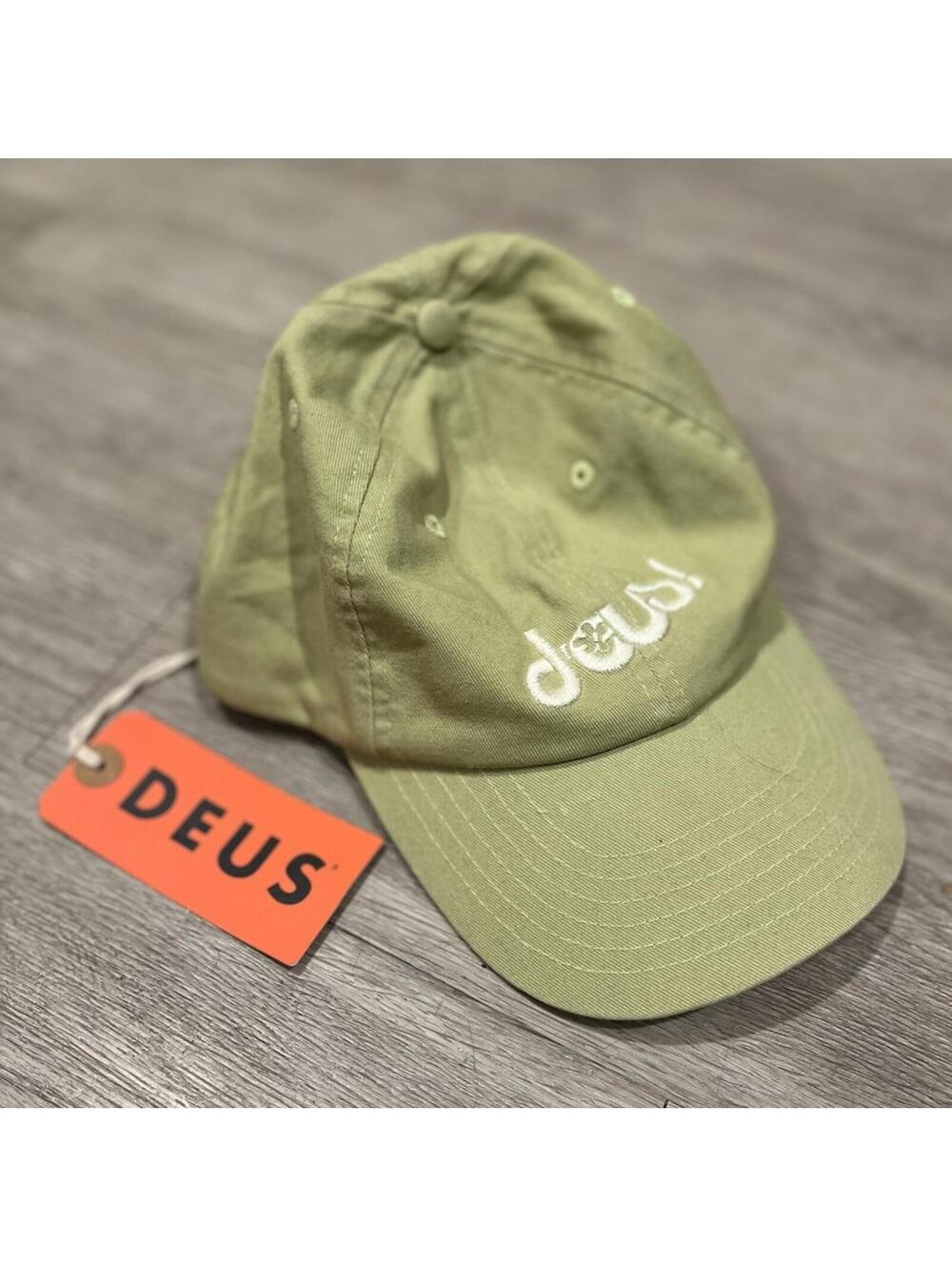 Deus Ex Machina Hat Green Dad Cap Adjustable Logo Cloud Cap NWT
